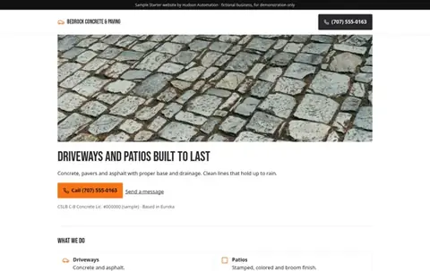 Bedrock Concrete & Paving Basic sample