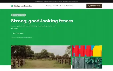 Straight Line Fence Co. Standard sample
