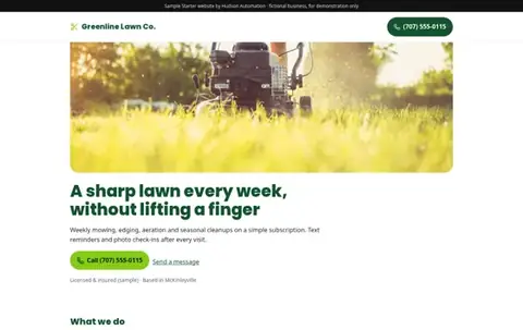 Greenline Lawn Co. Basic sample