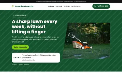 Greenline Lawn Co. Standard sample
