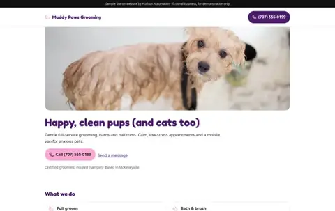 Muddy Paws Grooming Basic sample