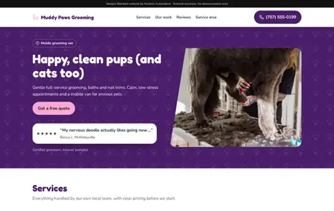 Muddy Paws Grooming Standard sample