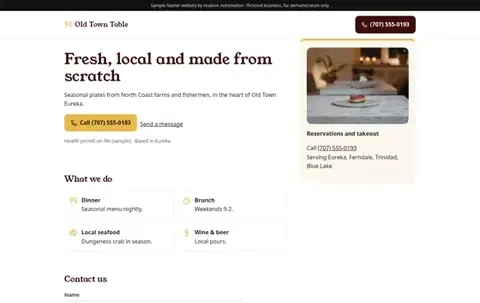 Old Town Table Basic sample