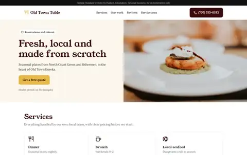 Old Town Table Standard sample