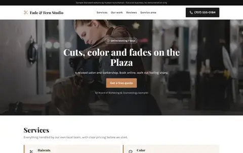 Fade & Fern Studio Standard sample