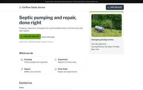 Eel River Septic Service Basic sample