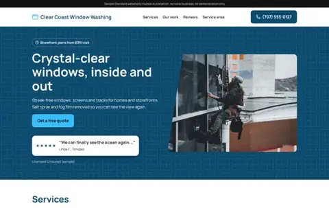 Clear Coast Window Washing Standard sample